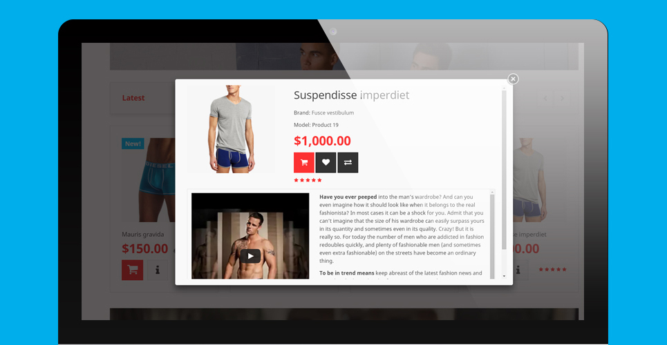 шаблон opencart нижнего белья