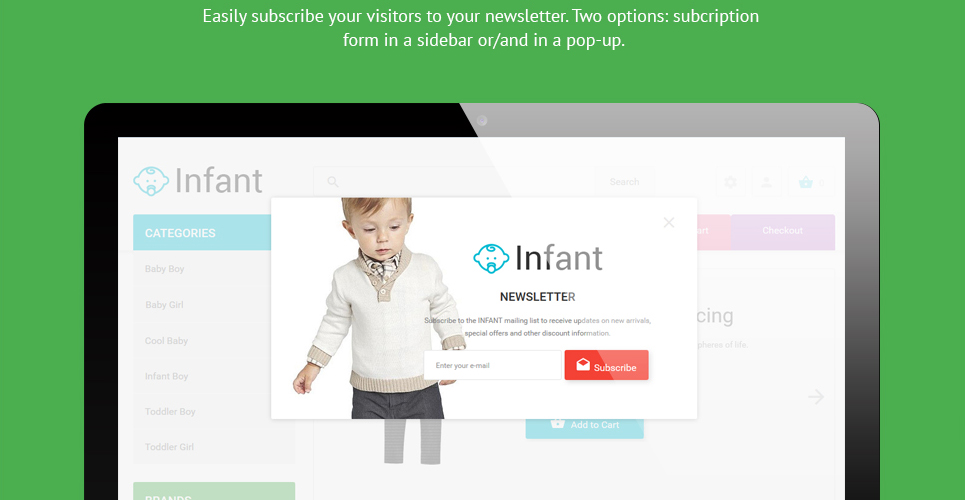 шаблон opencart магазина детской одежды