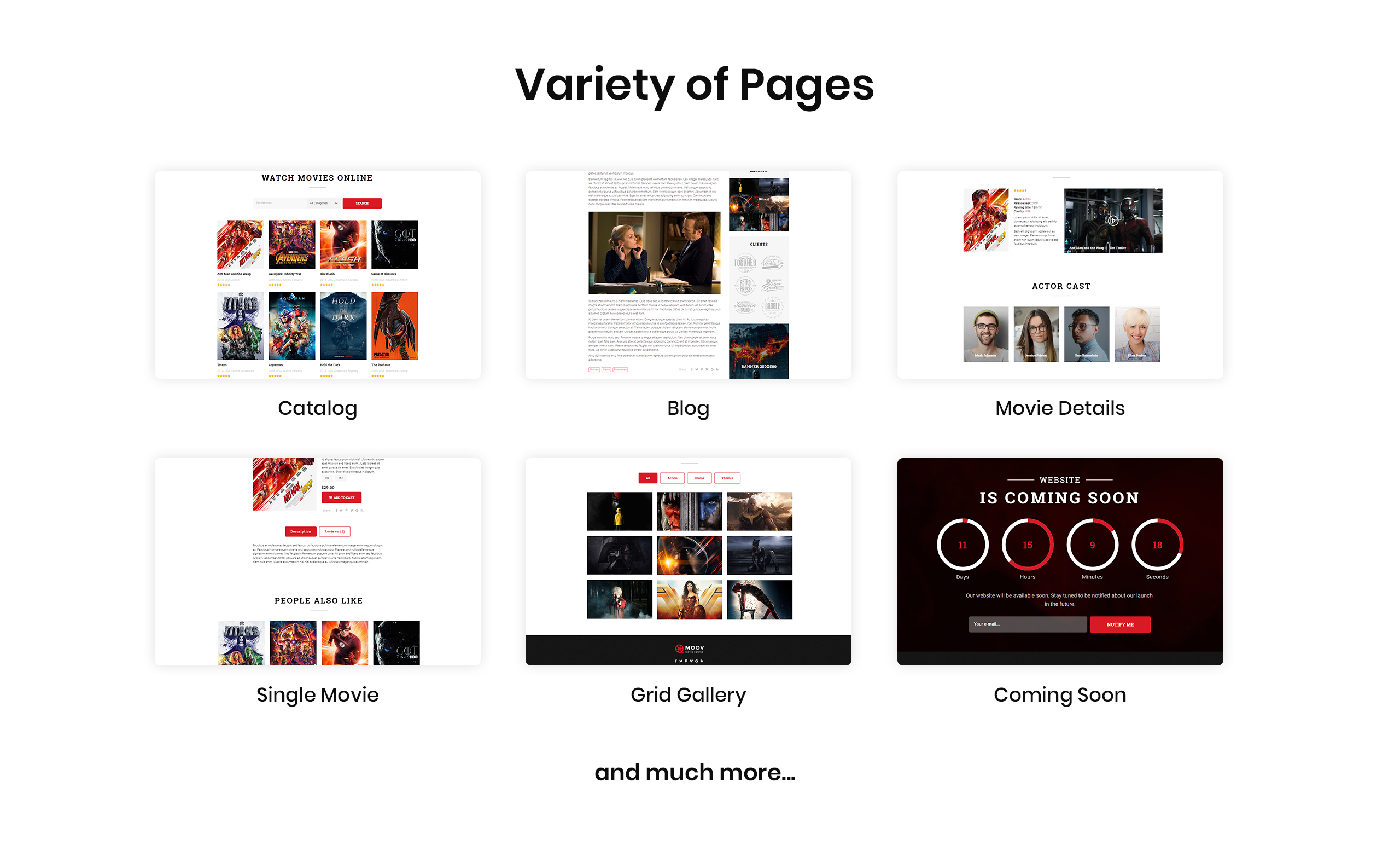 movie center многостраничный классический html шаблон сайта