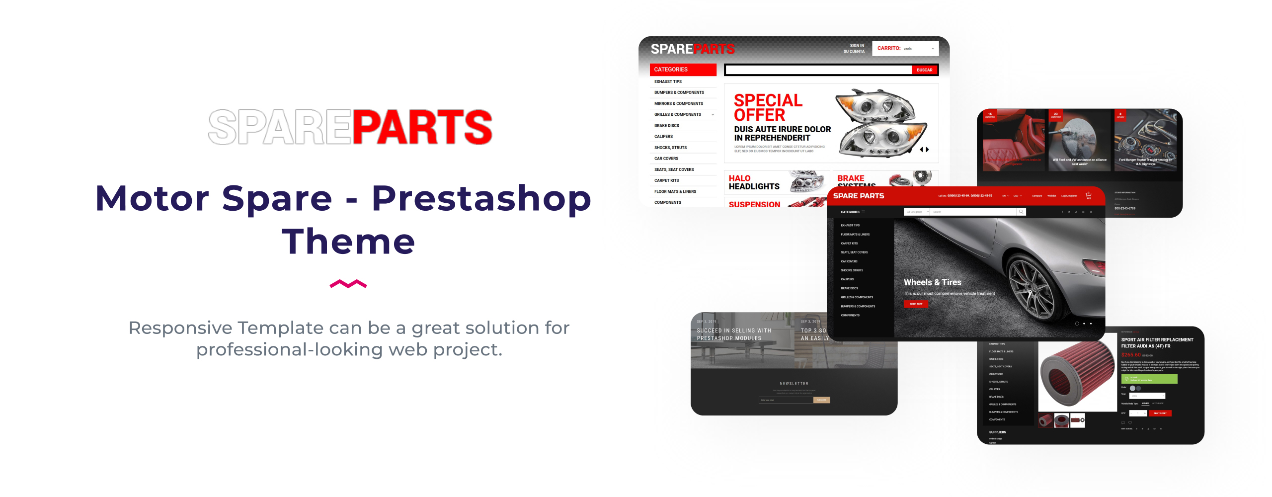 интернет-магазин запчастей для двигателей prestashop theme