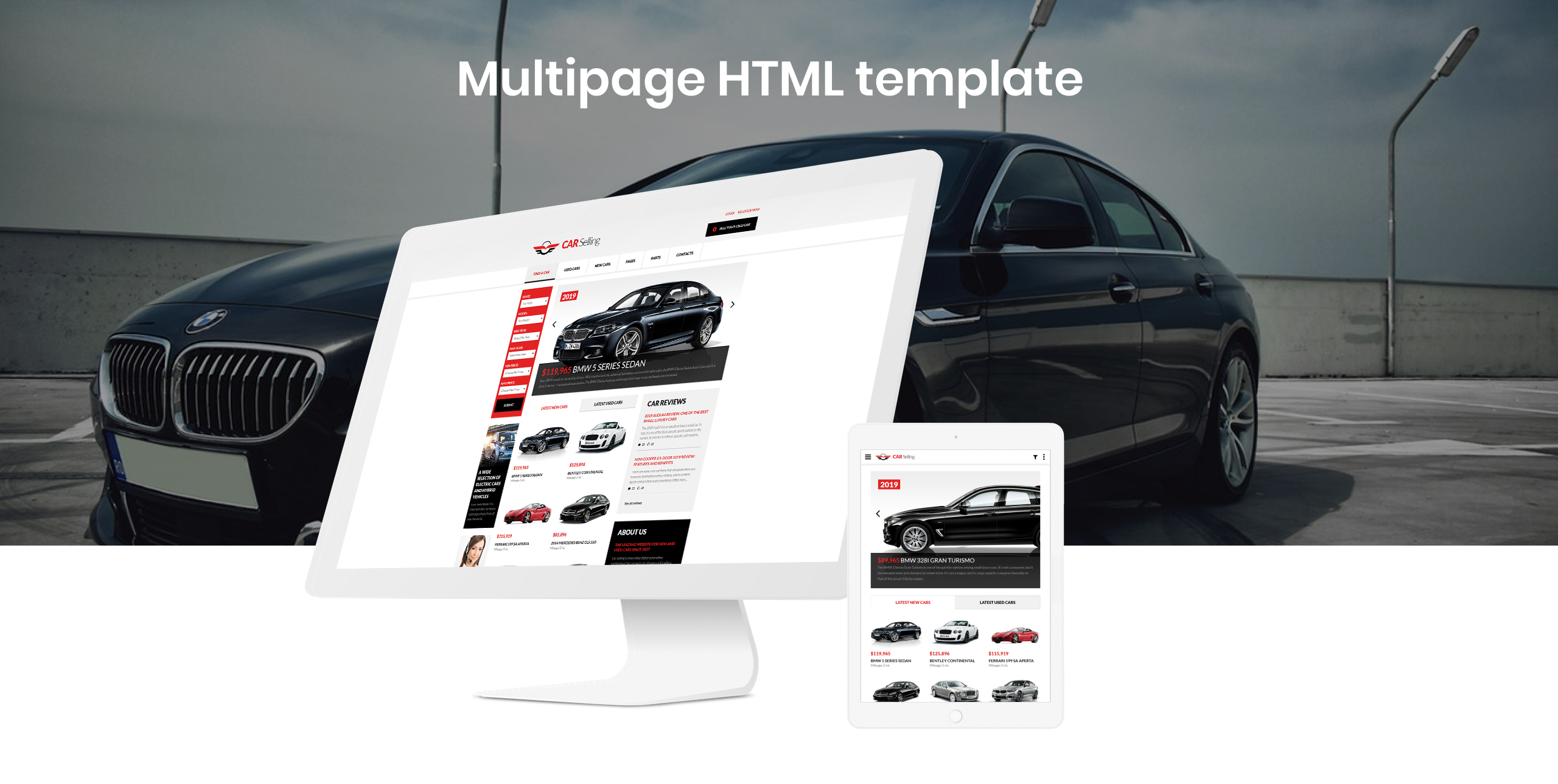 автомобильный дилер многостраничный чистый html шаблон сайта