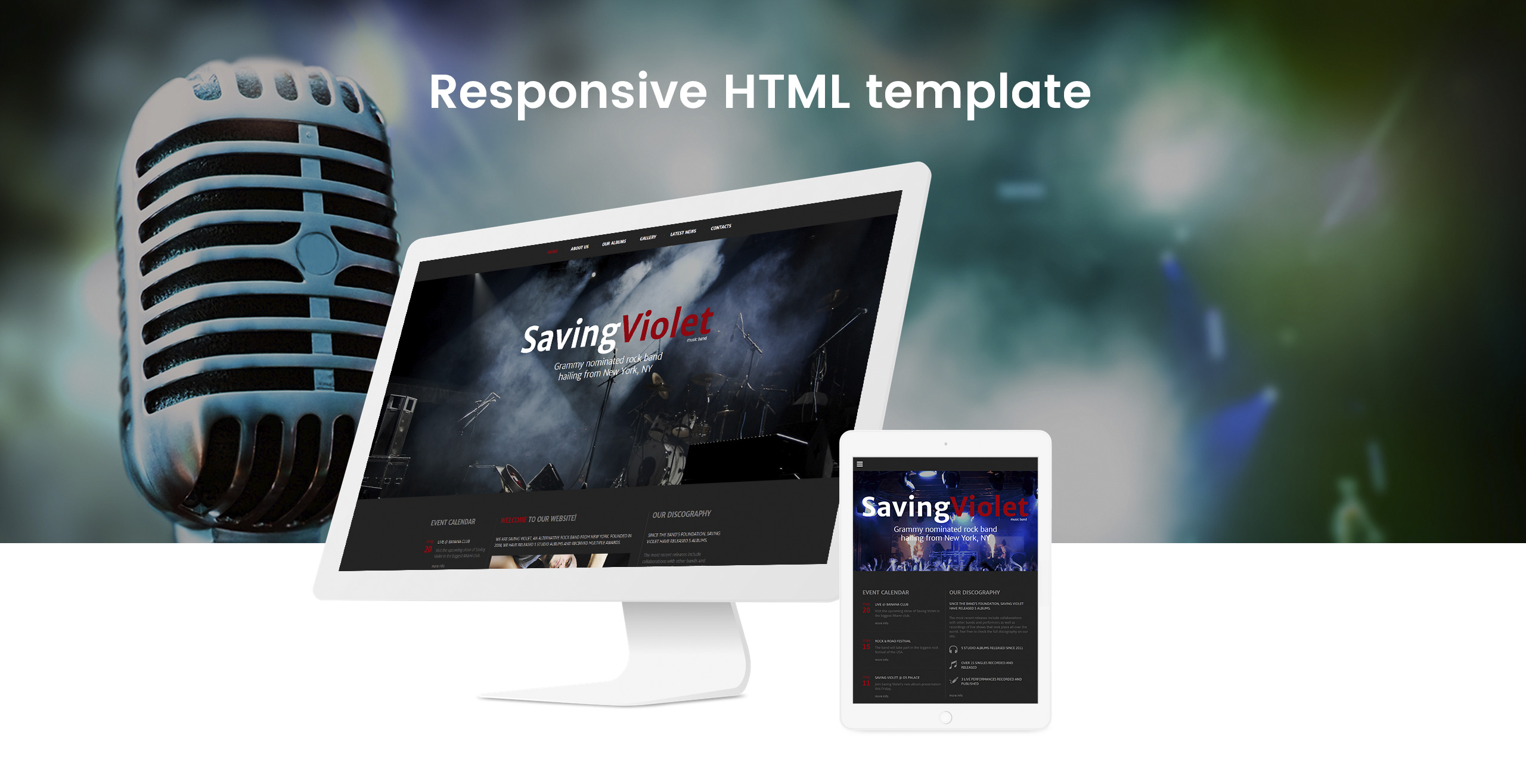 музыкальная группа отзывчивый html5 шаблон сайта
