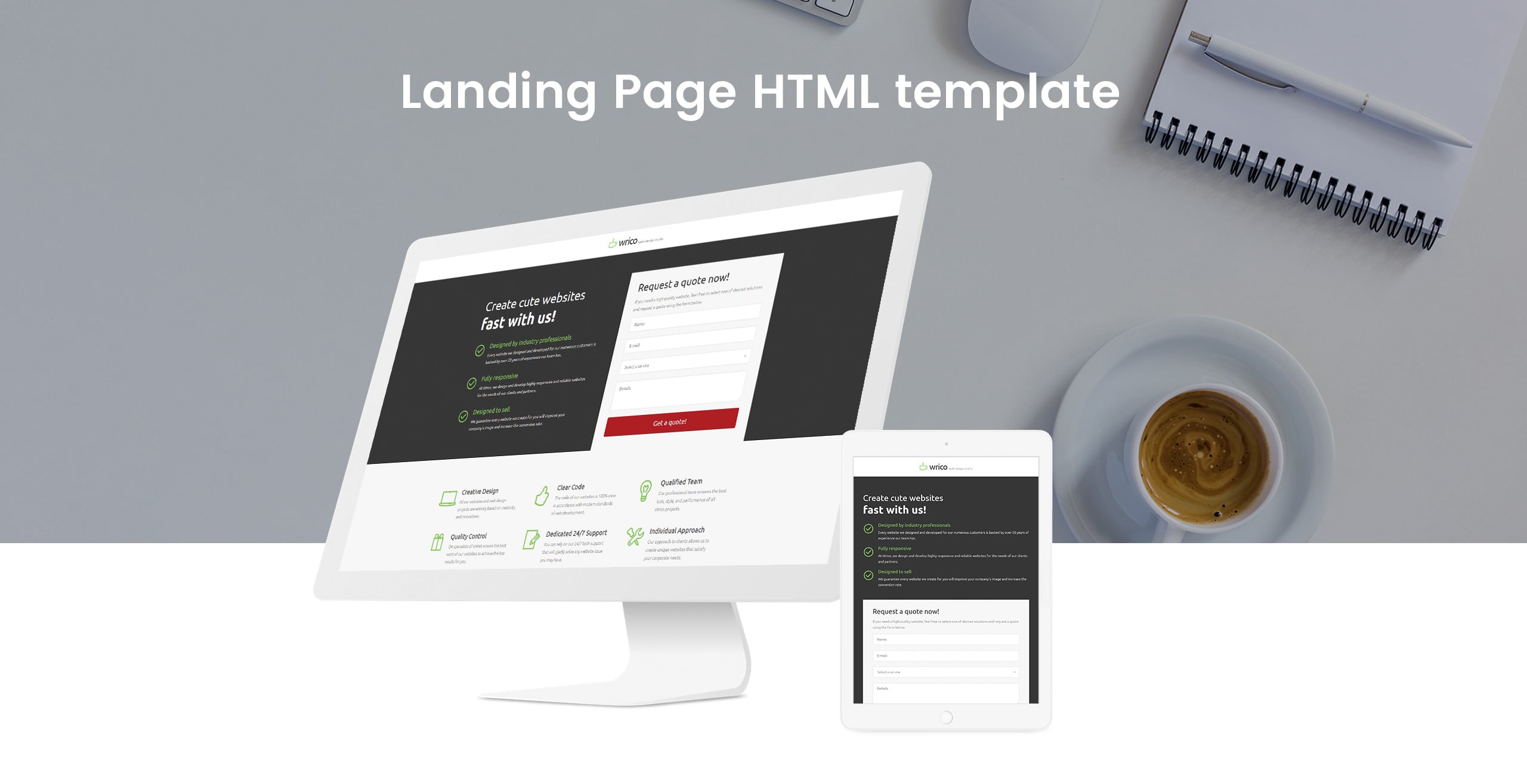 веб-разработка html-шаблона целевой страницы