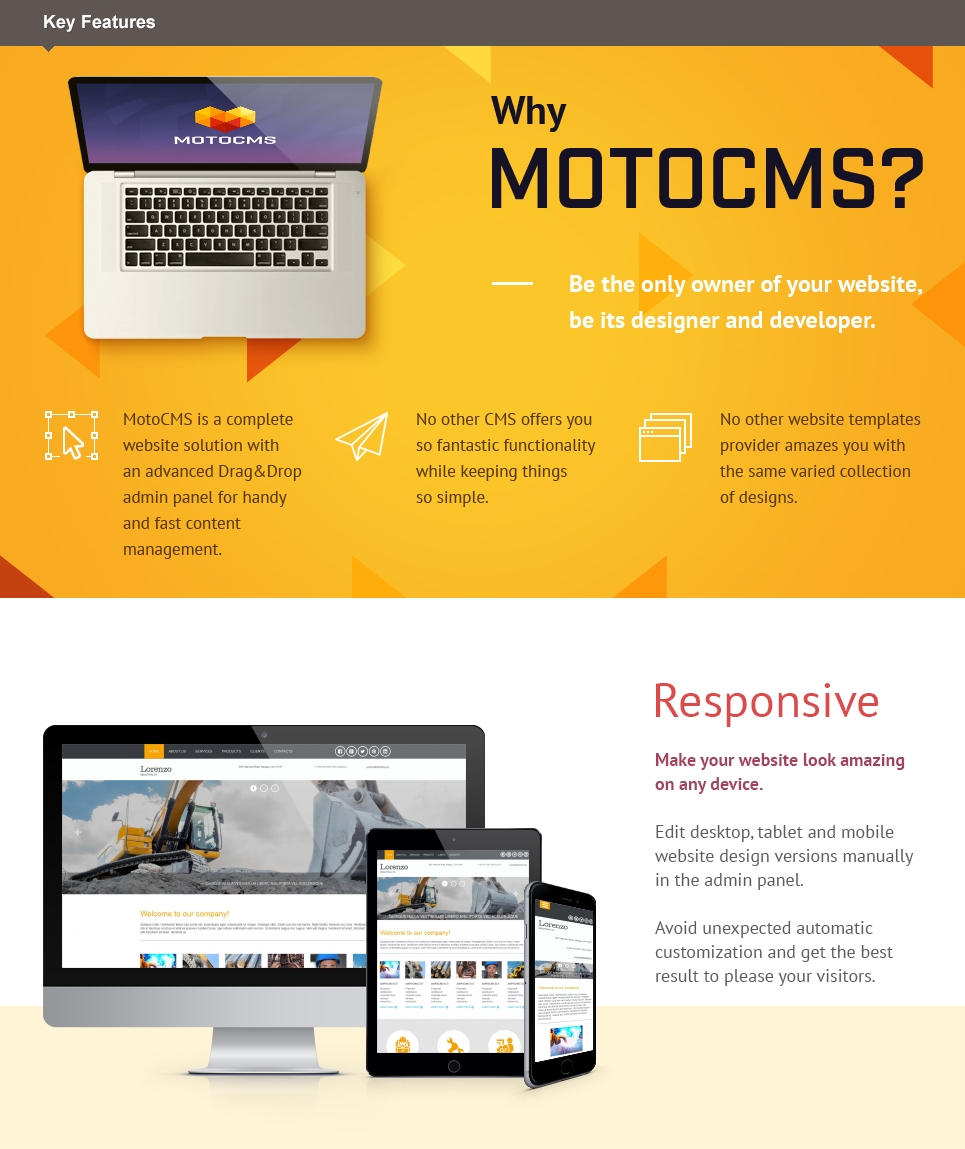 промышленный шаблон moto cms 3