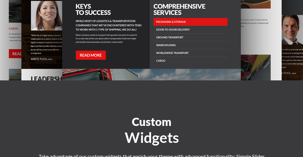 транспорт и логистика отзывчивая тема wordpress