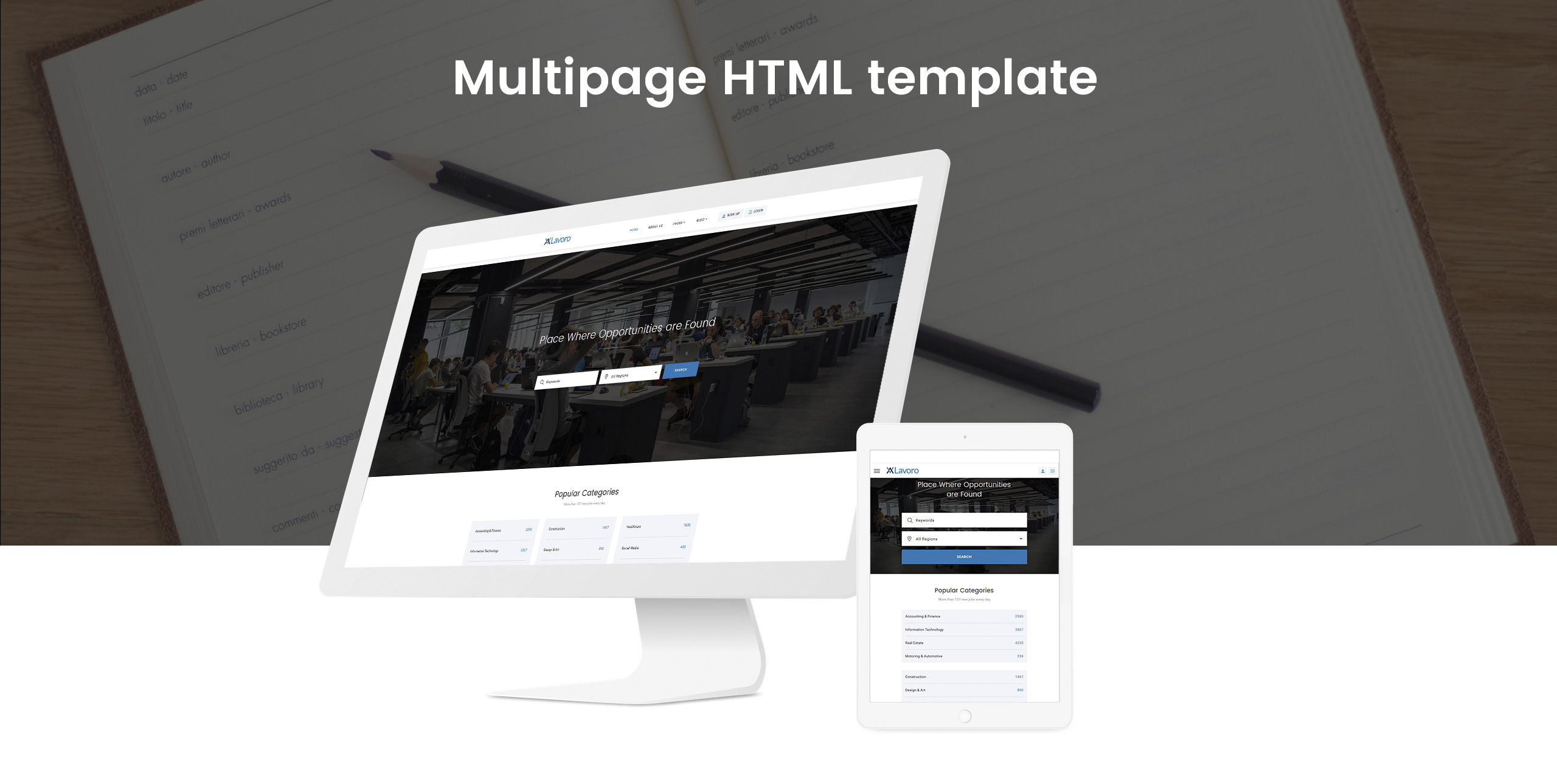 многостраничный html5 шаблон сайта jobs portal multipage
