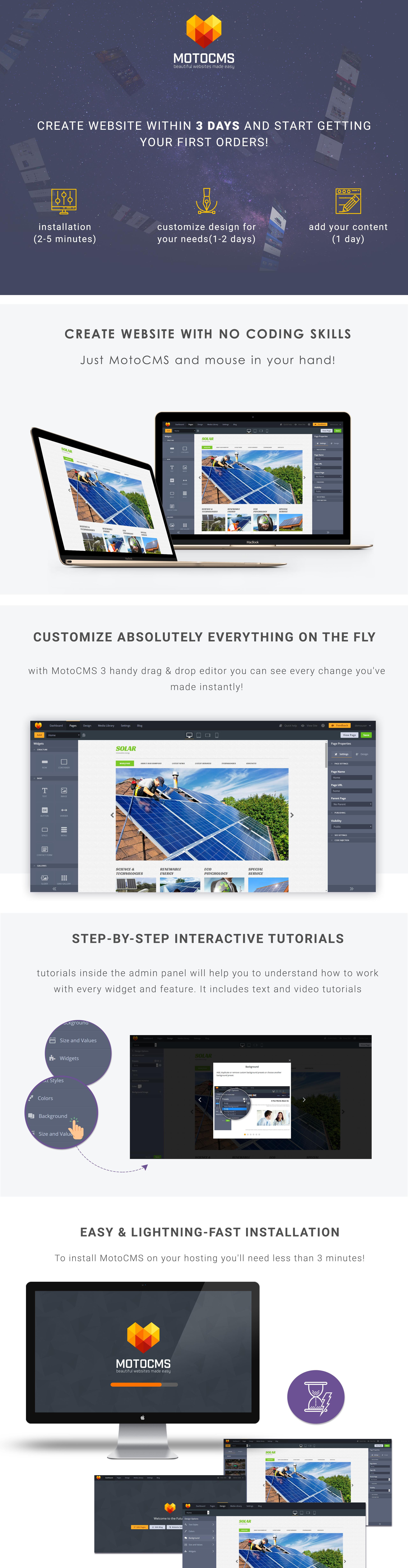 шаблон solar energy moto cms 3