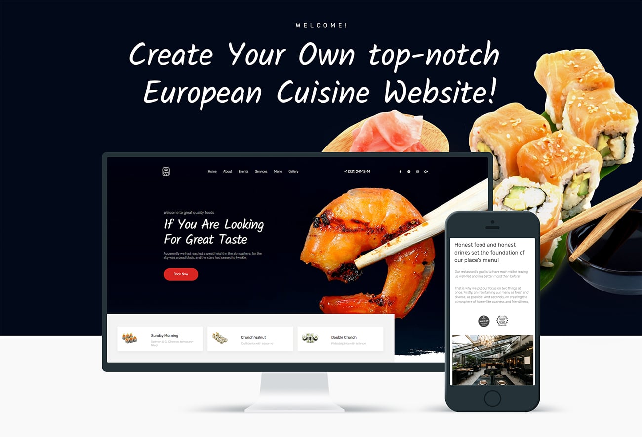 европейская кухня wordpress тема