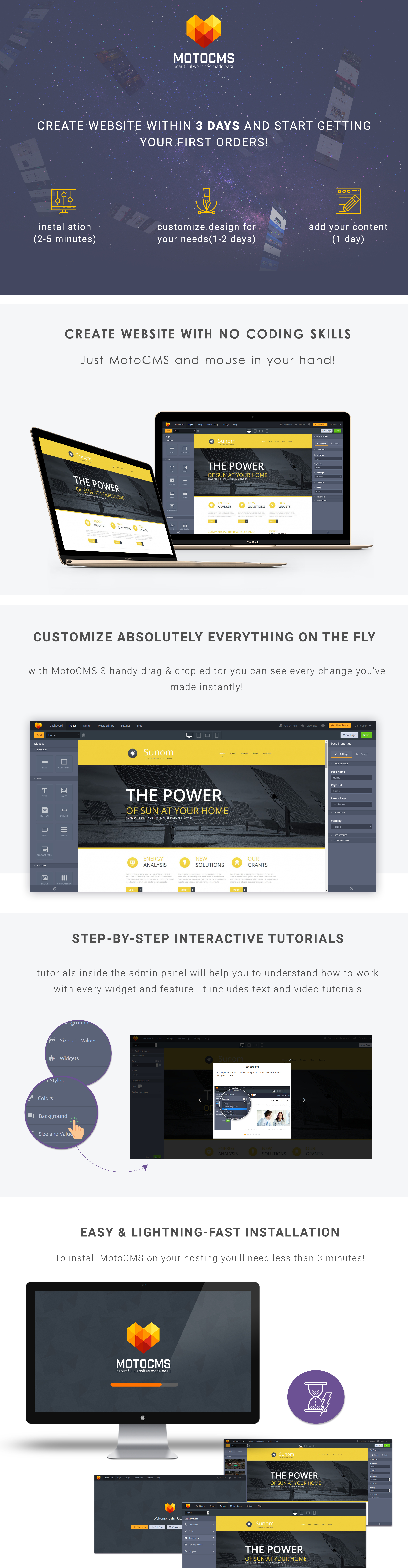 шаблон solar energy moto cms 3