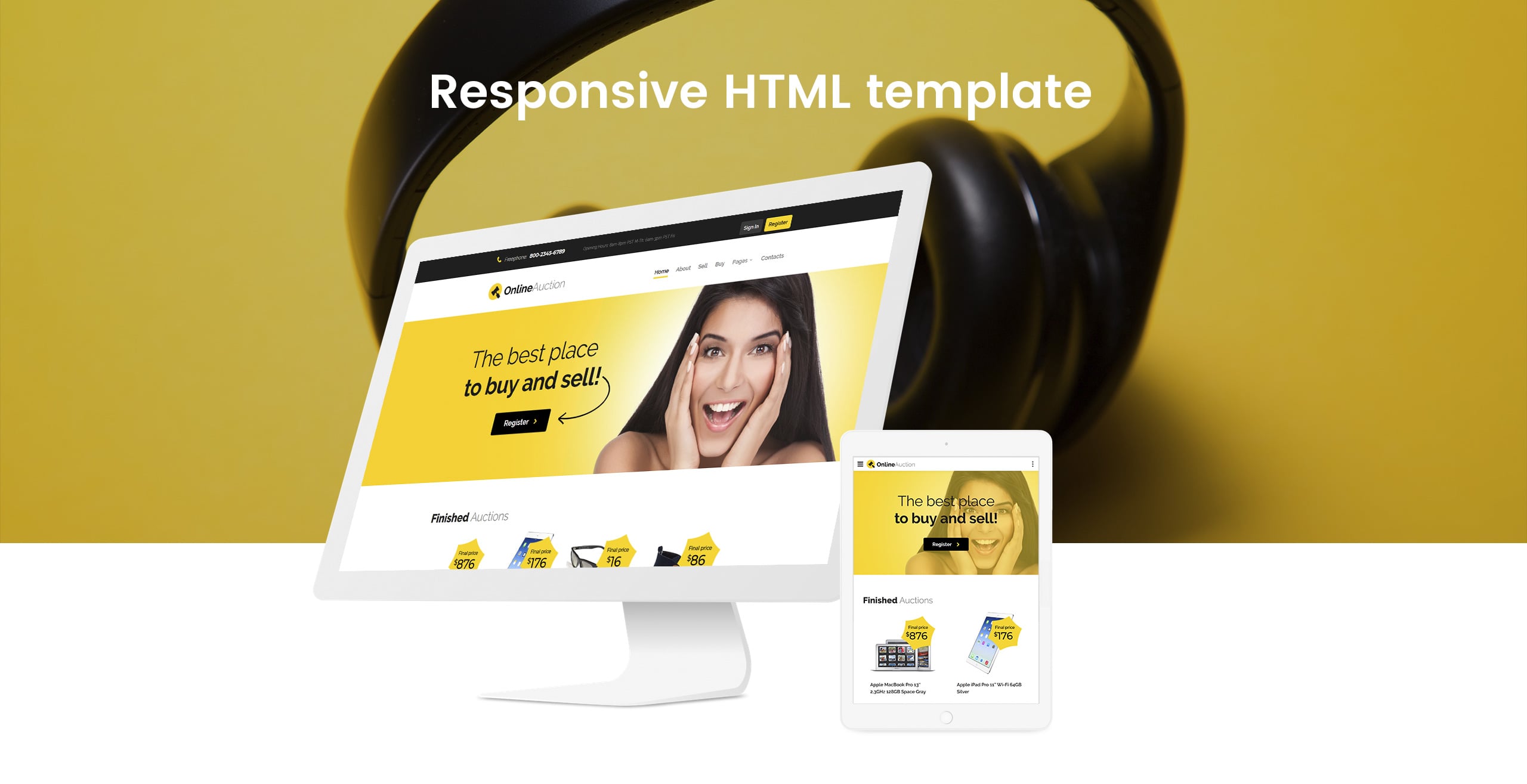 аукцион отзывчивый чистый html шаблон сайта