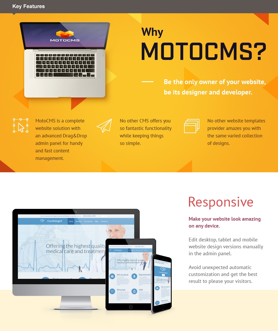 шаблон medical responsive moto cms 3