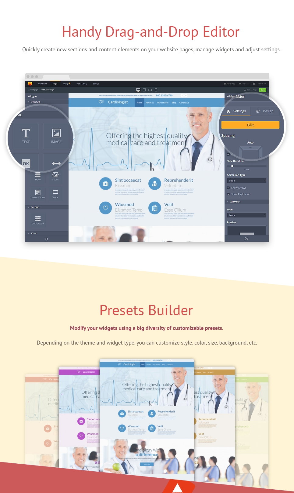 шаблон medical responsive moto cms 3