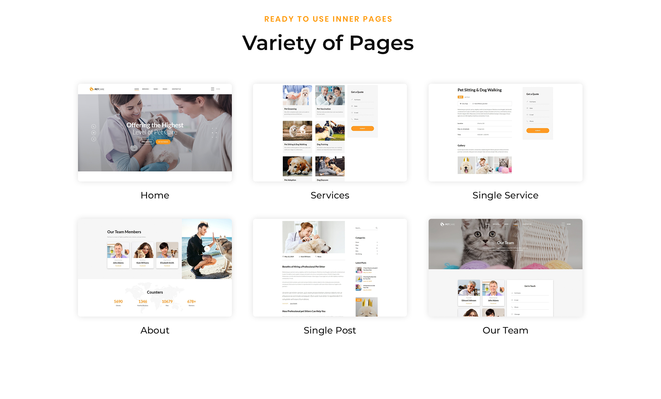 vet pet care clean html шаблон сайта