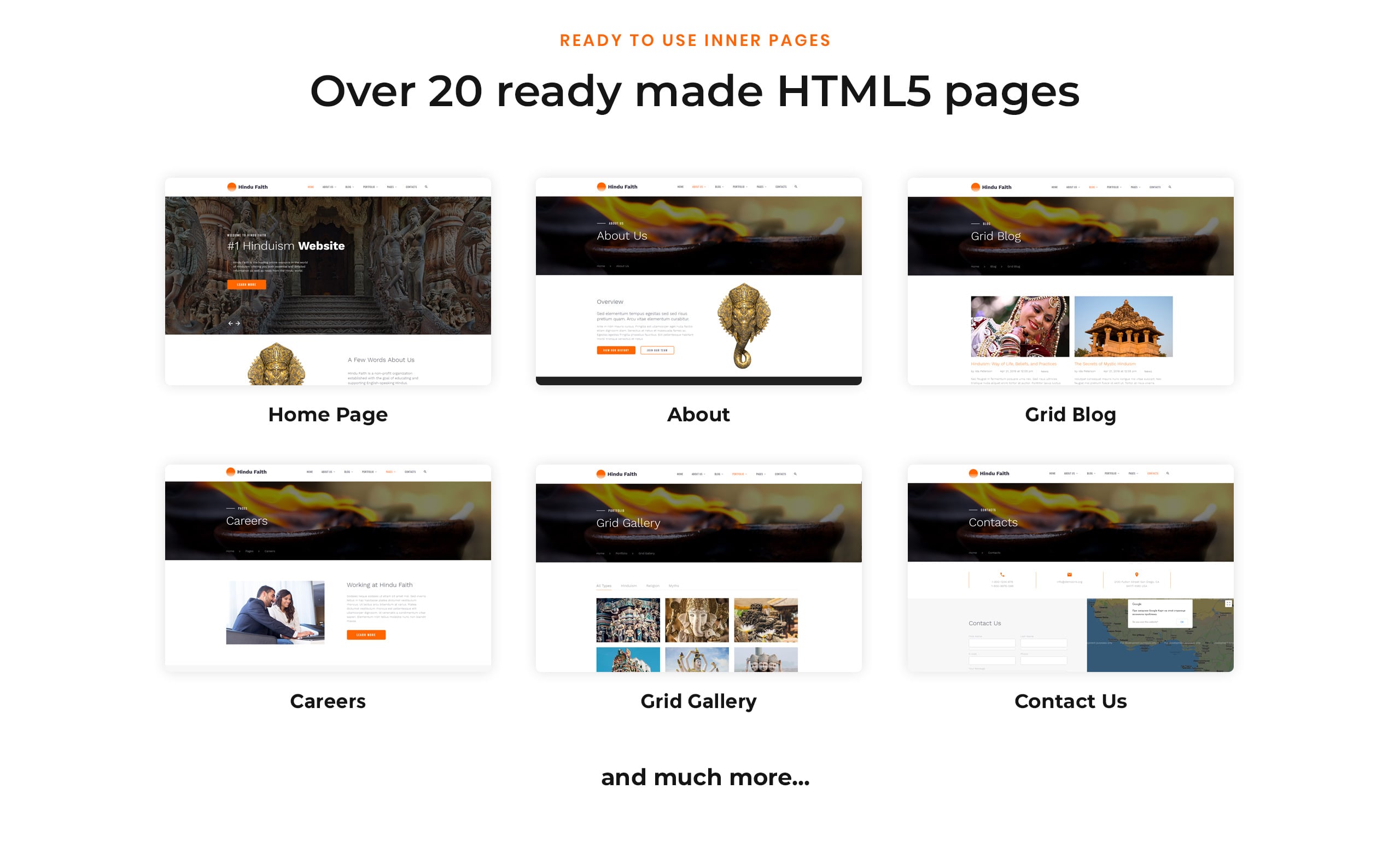 индуизм многостраничный современный html шаблон сайта