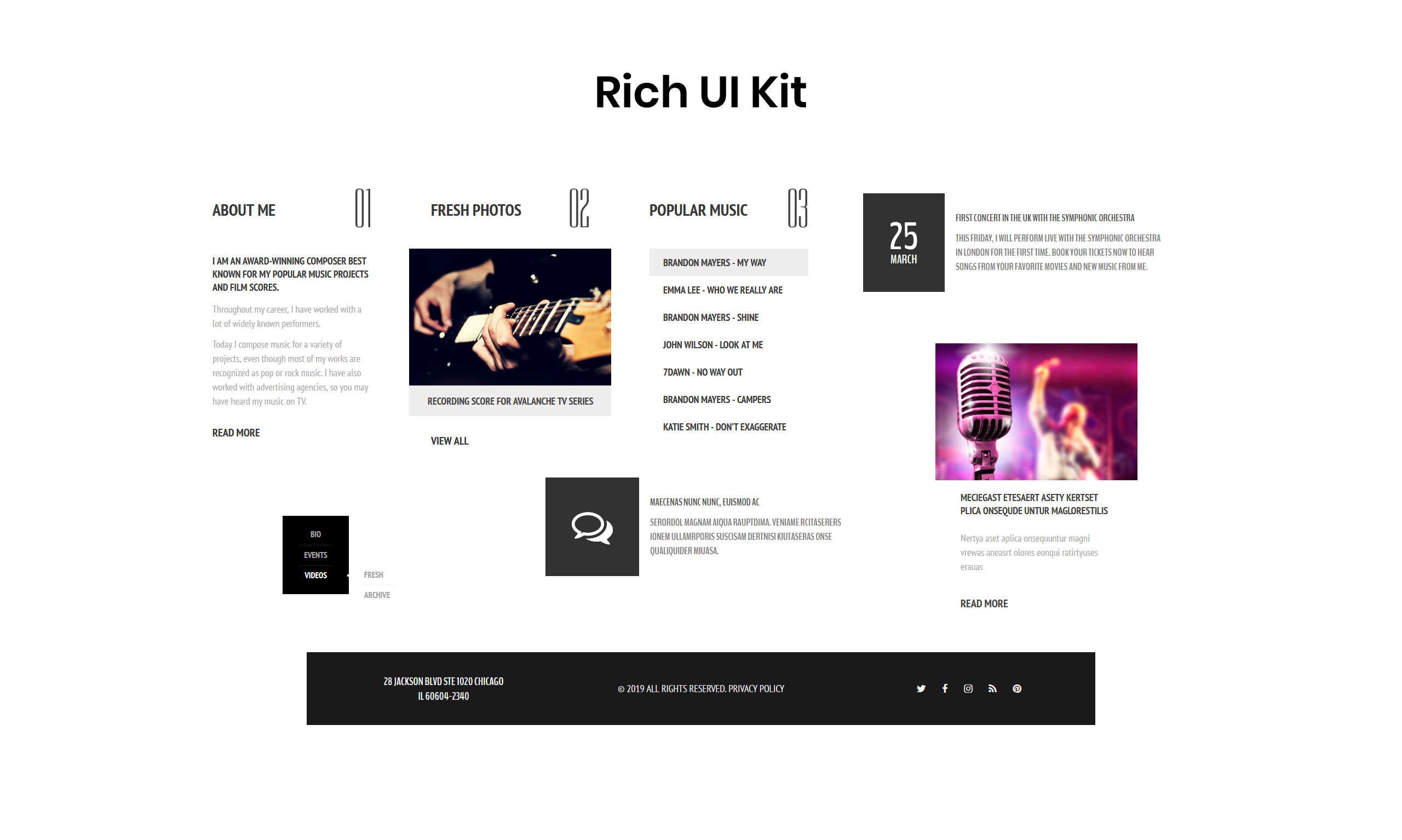 singer отзывчивый стильный html шаблон сайта
