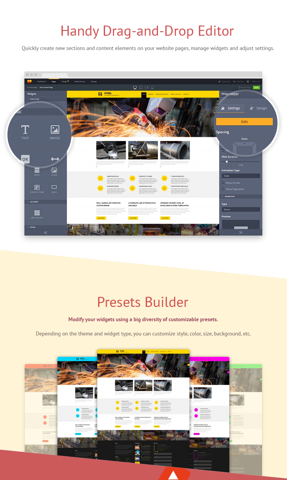 шаблон steelworks moto cms 3