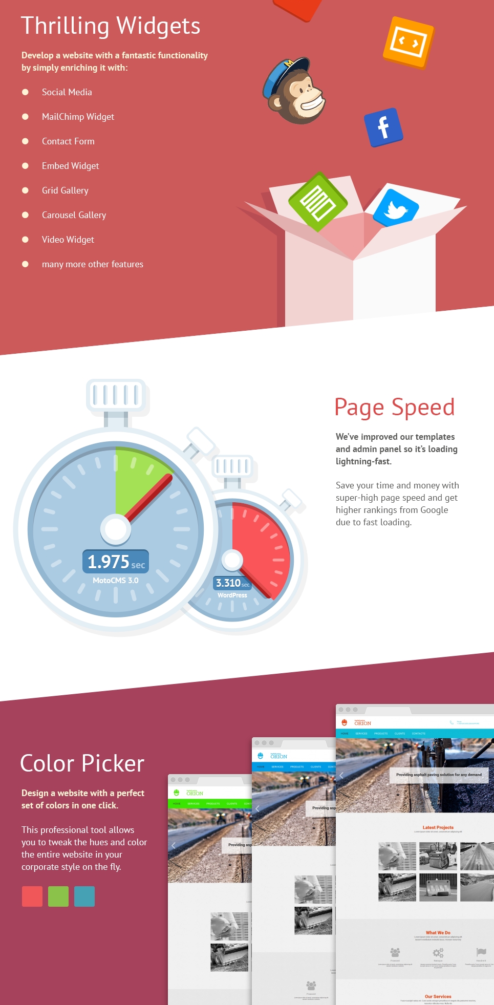 шаблон мощения moto cms 3