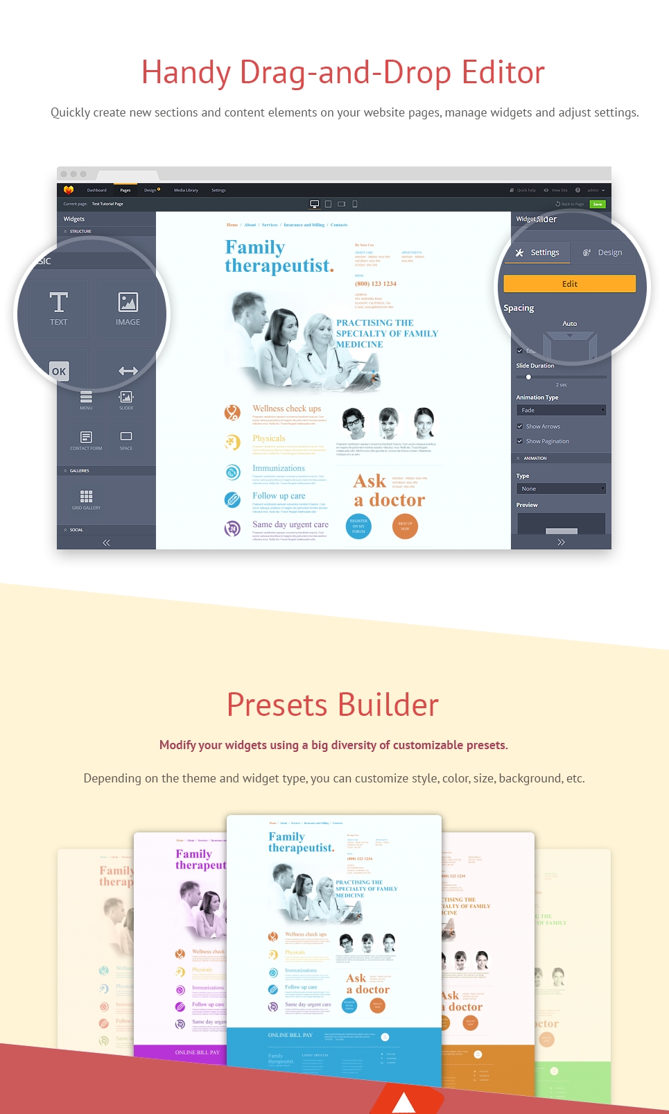 шаблон doctor moto cms 3
