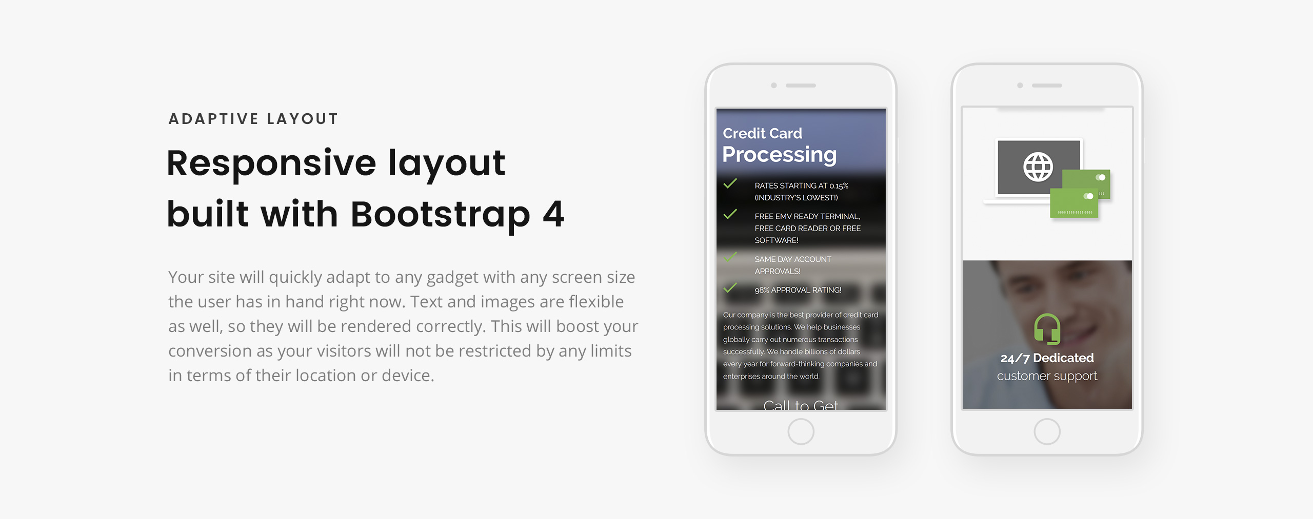 merchant services creative html landing page template