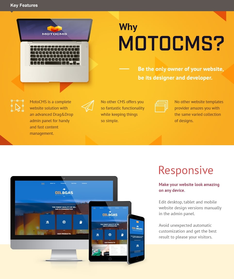 шаблон gas &amp; oil moto cms 3
