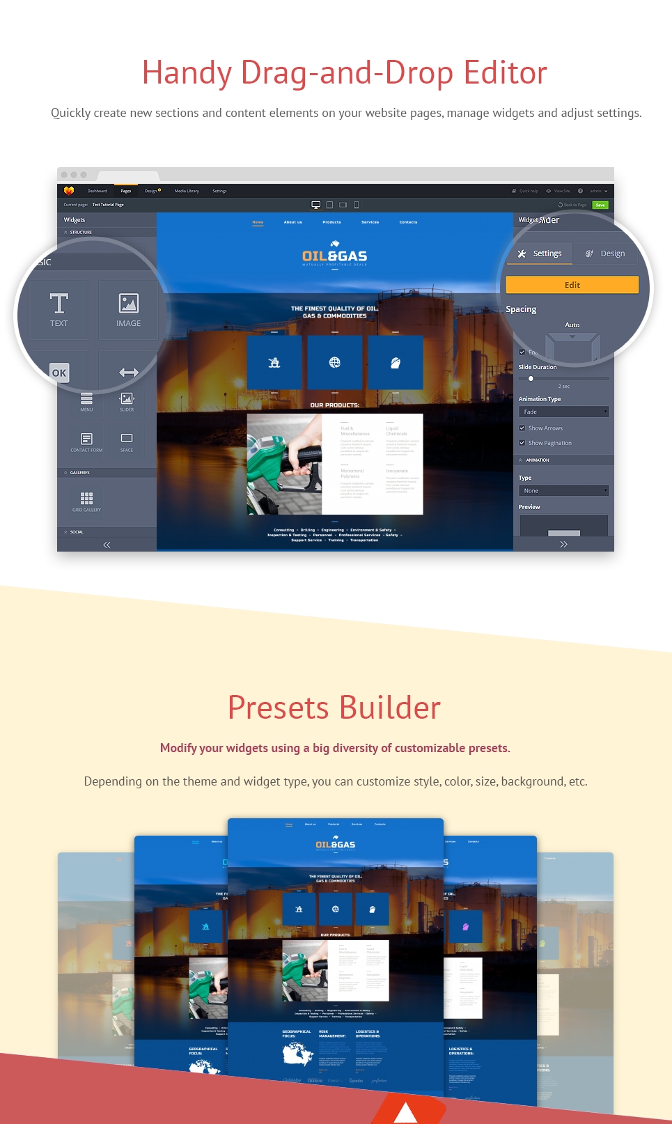 шаблон gas &amp; oil moto cms 3
