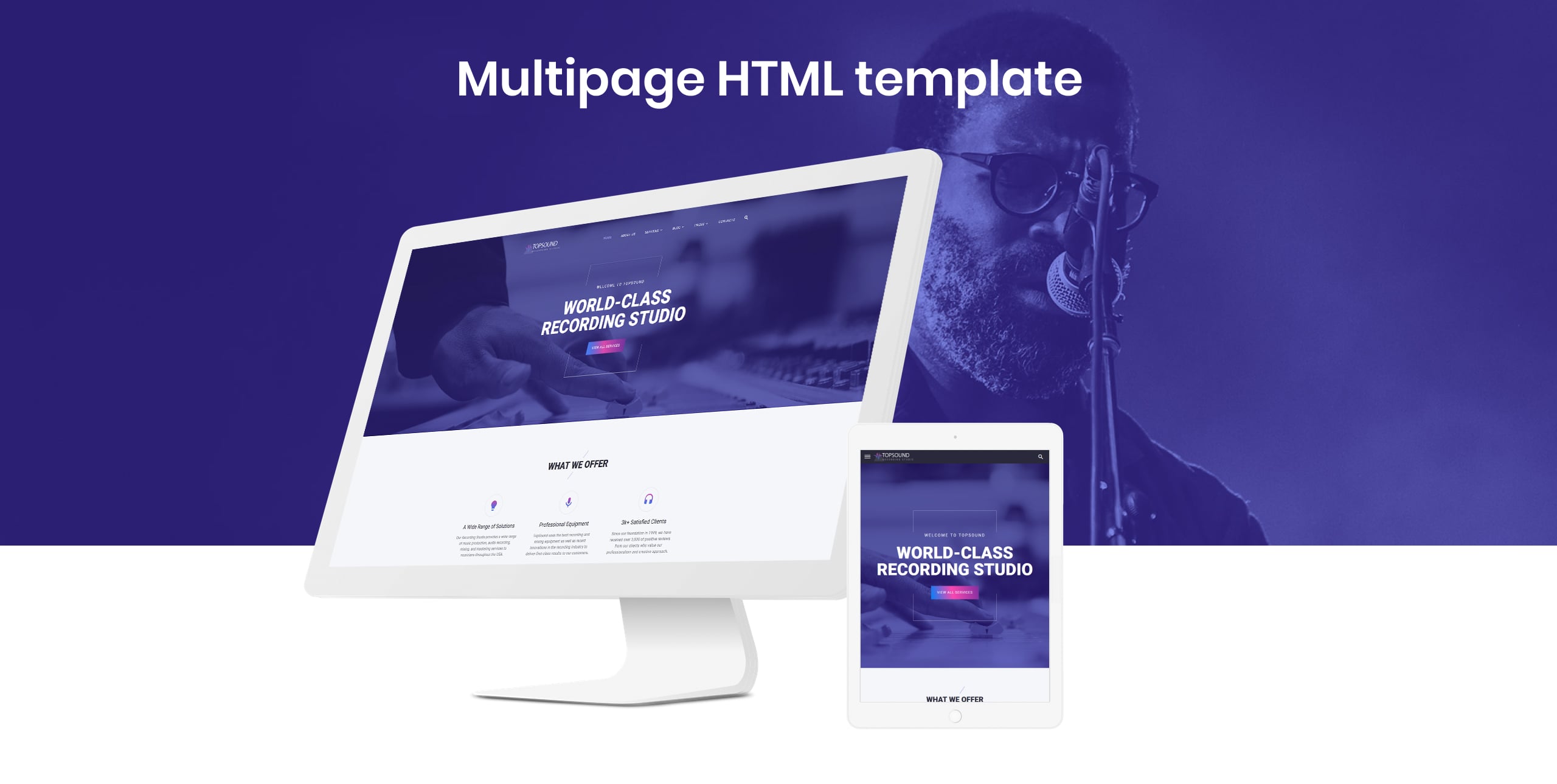студия звукозаписи современный многостраничный html шаблон сайта