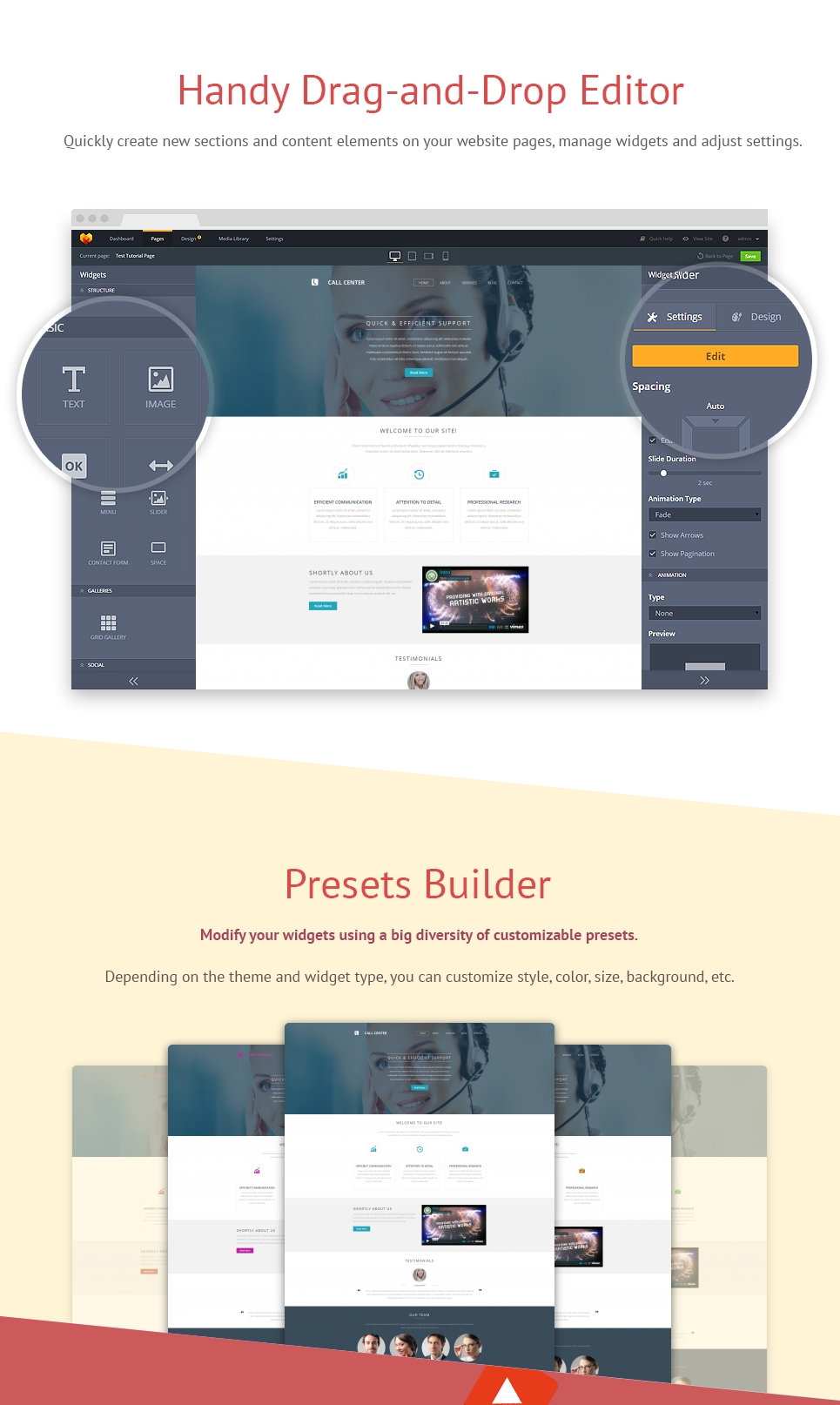 шаблон call center moto cms 3
