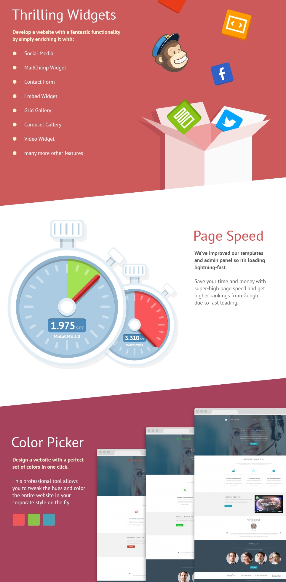 шаблон call center moto cms 3