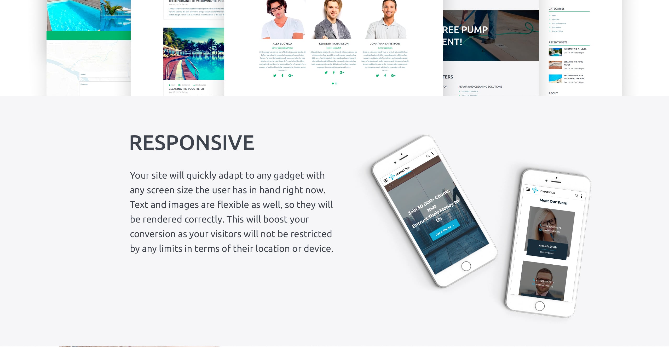 pool company bootstrap тема шаблон веб-сайта