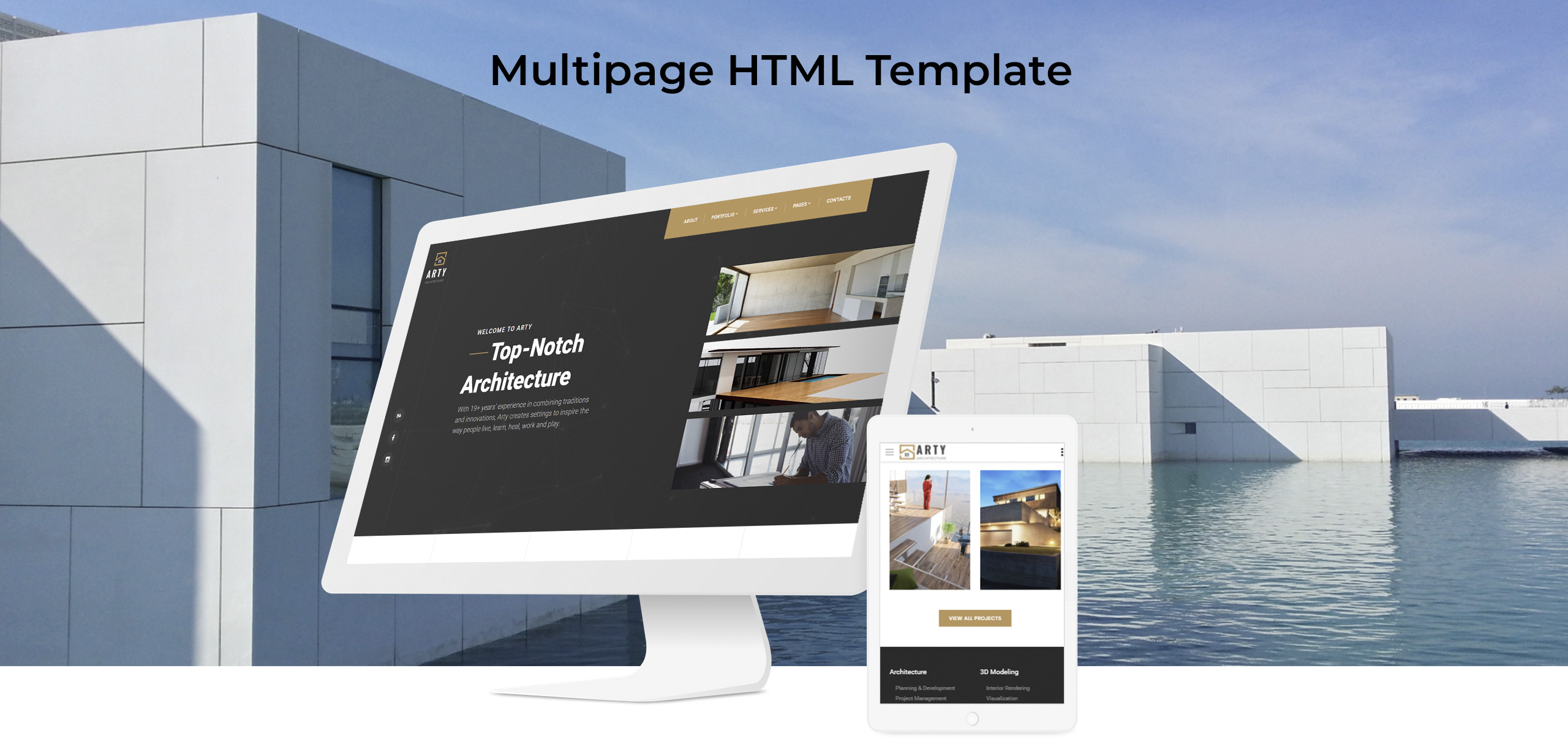 архитектура многостраничный креативный шаблон сайта bootstrap html5