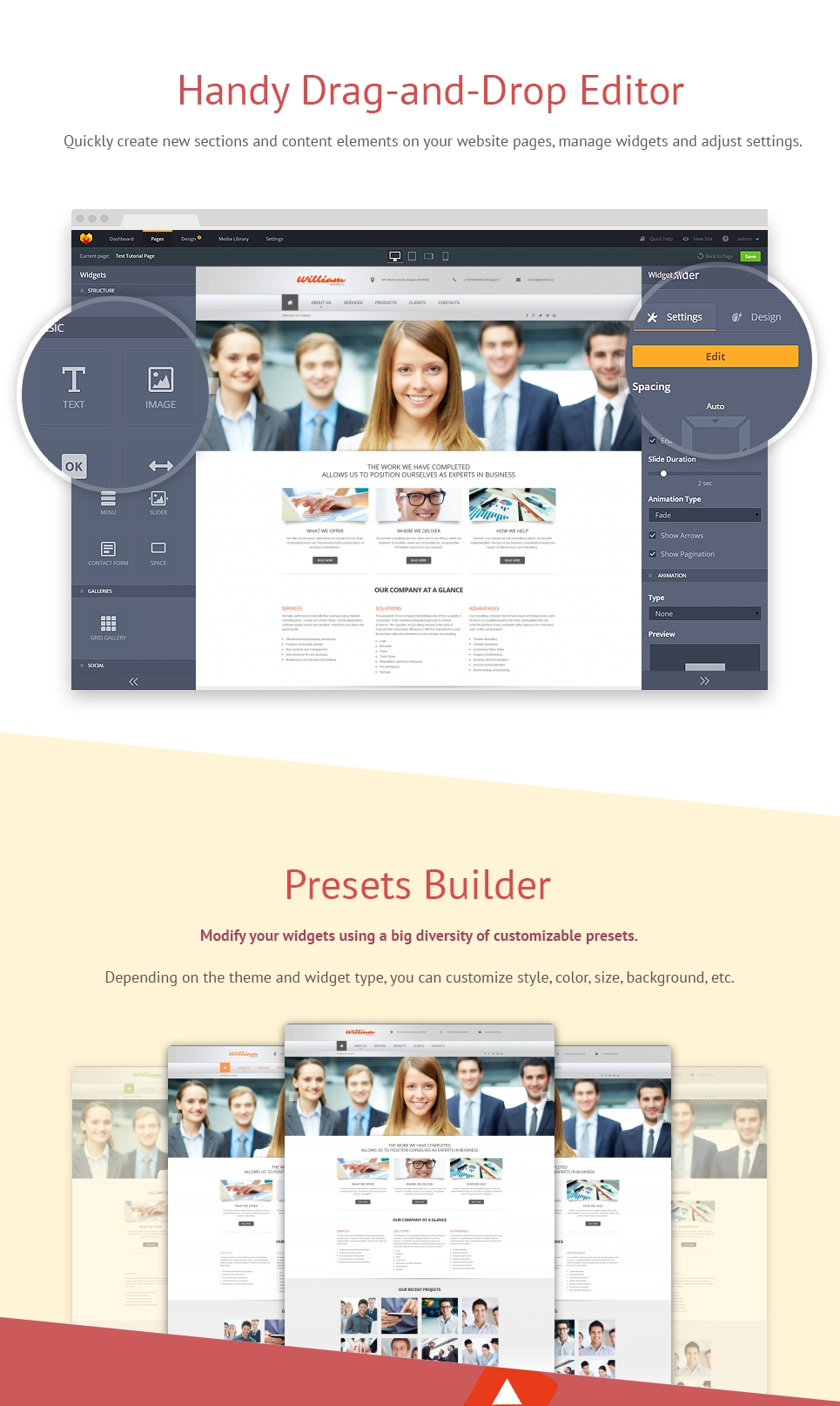 шаблон business &amp; services moto cms 3