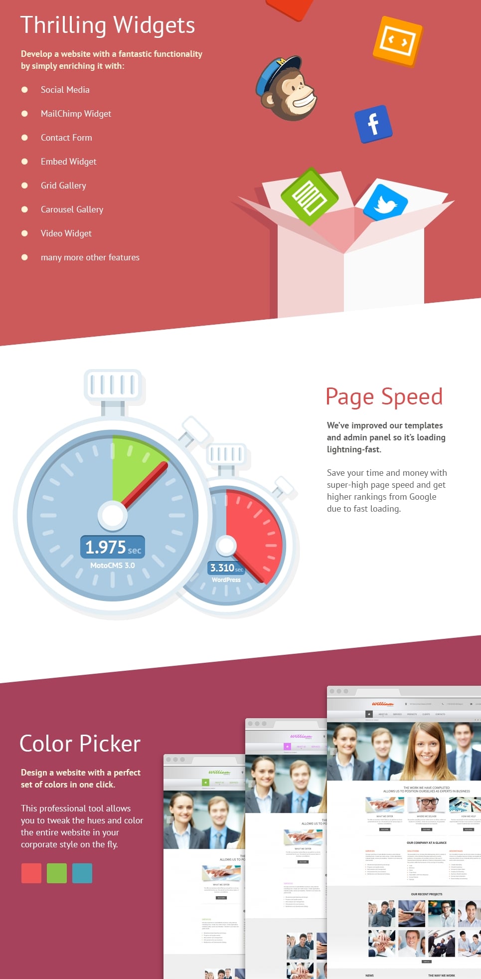 шаблон business &amp; services moto cms 3