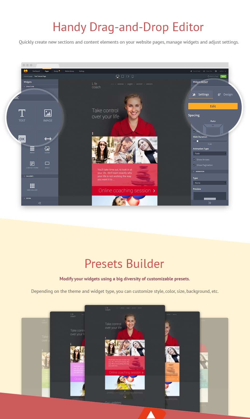 шаблон life coach moto cms 3