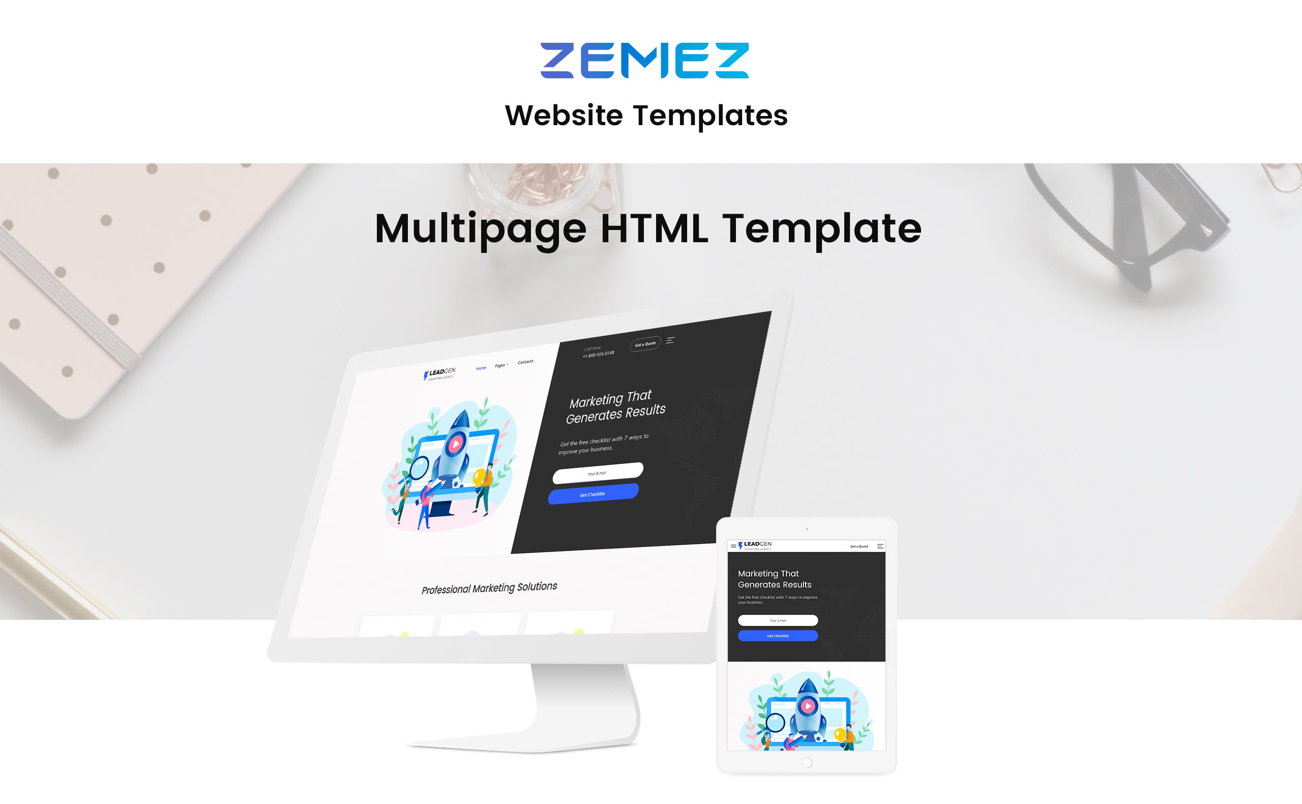 маркетинговое агентство многостраничный html5 шаблон сайта