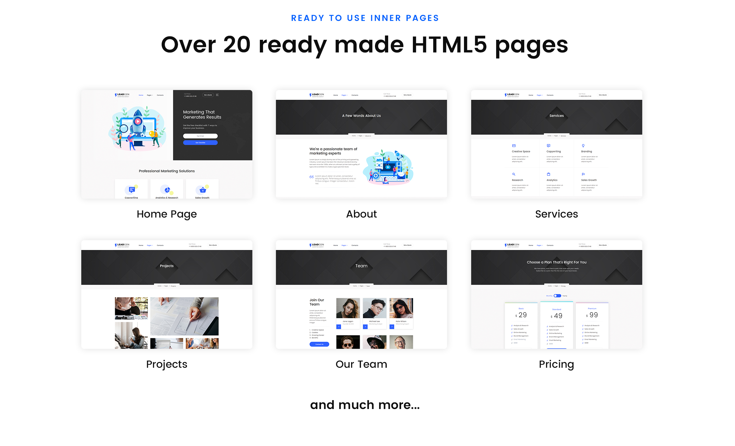 маркетинговое агентство многостраничный html5 шаблон сайта