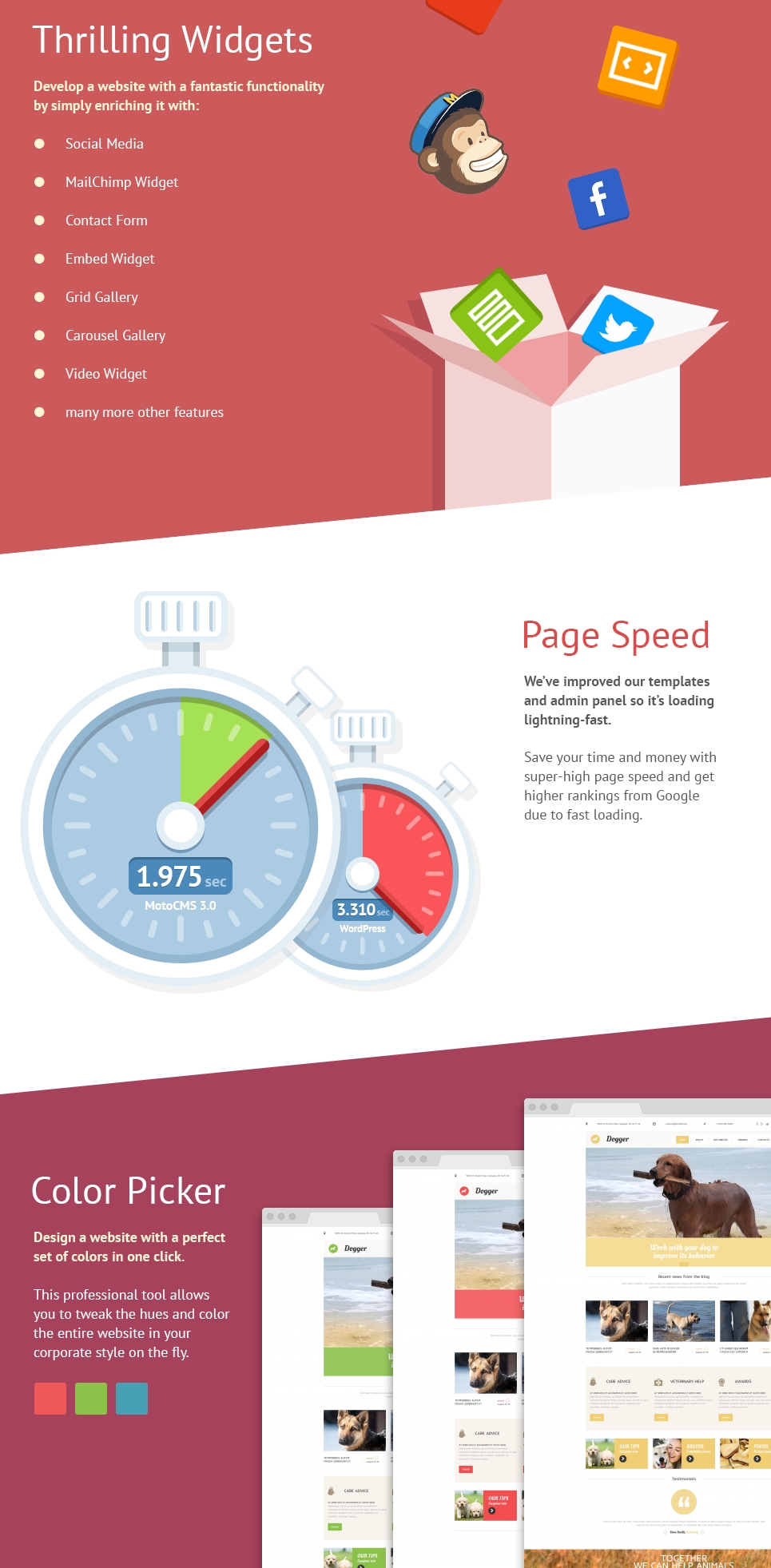 шаблон dog moto cms 3