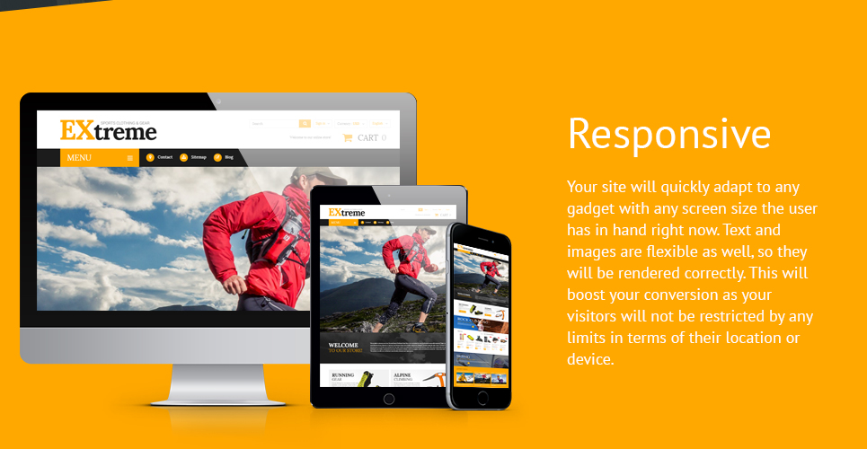 экстремальная спортивная одежда тема prestashop