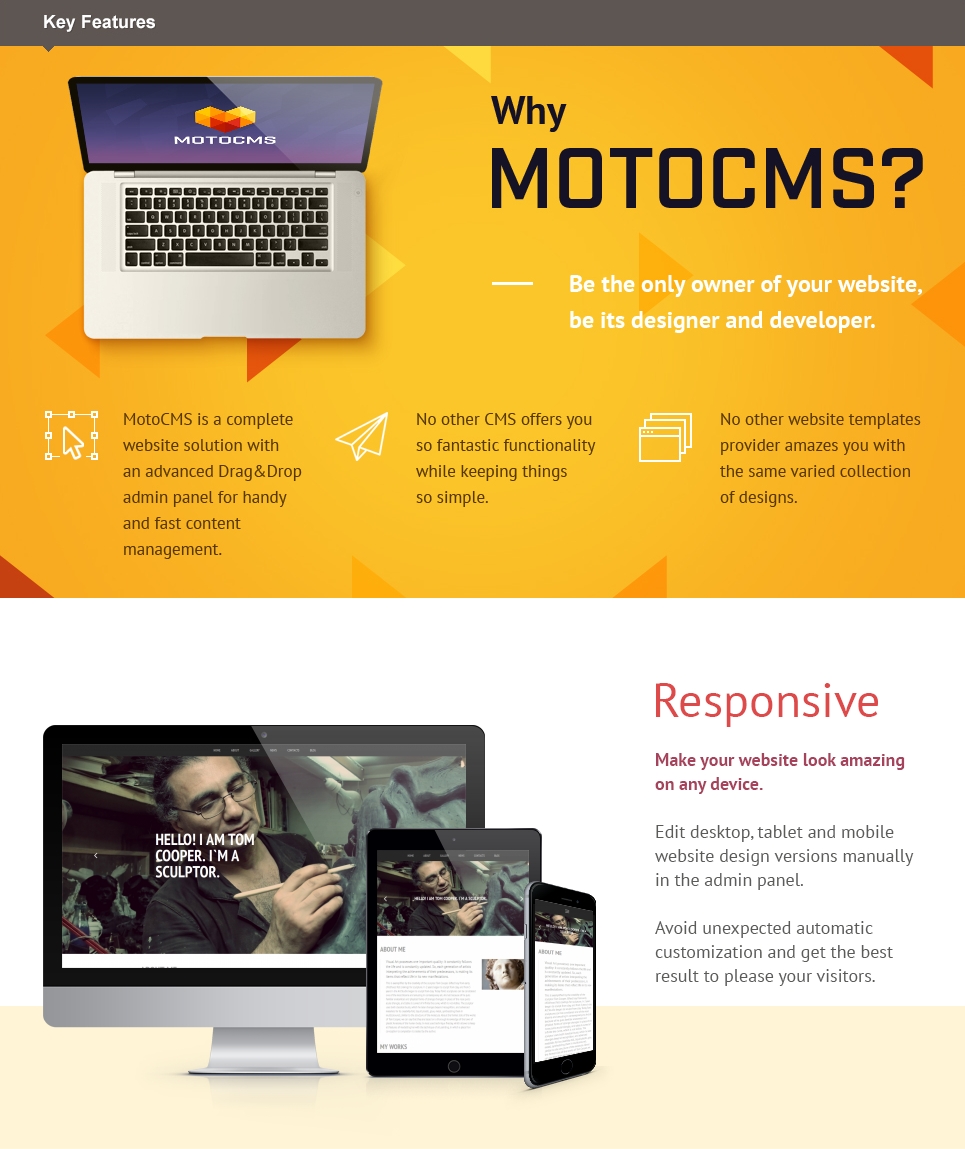 шаблон sculpture moto cms 3