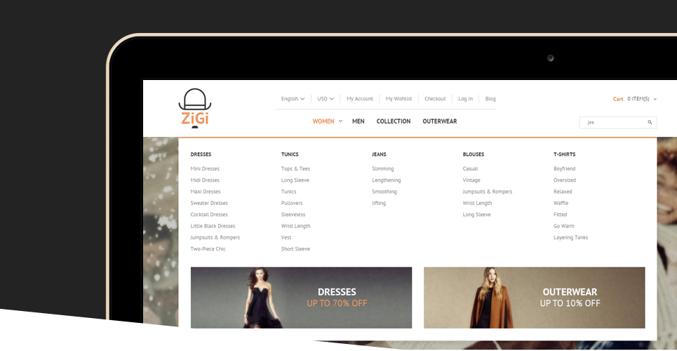 одежда отзывчивая тема magento