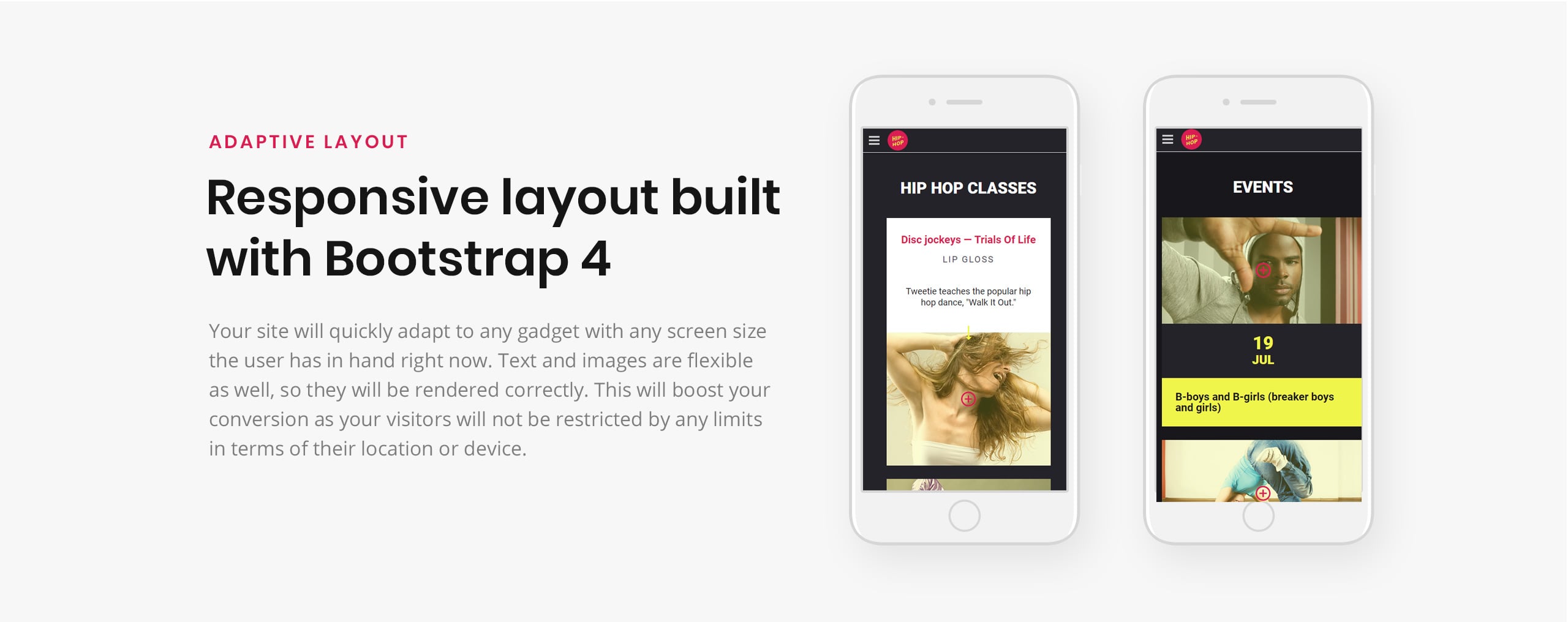 dance studio creative html landing page template