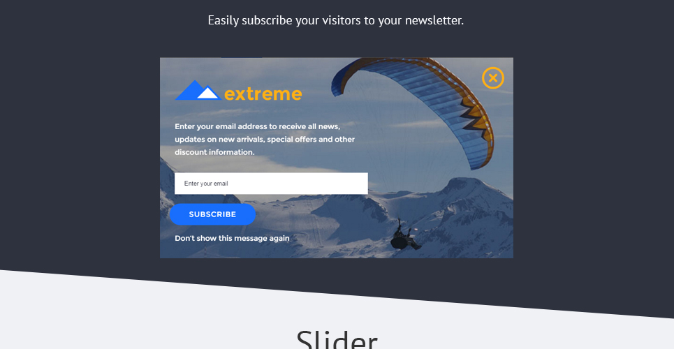 экстремальная тема shopify