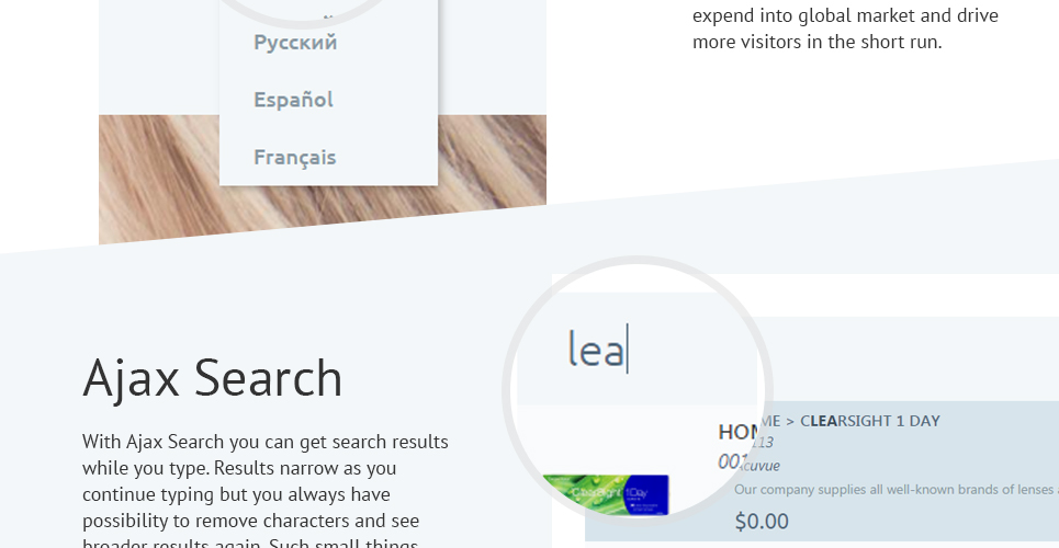 контактные линзы prestashop тема