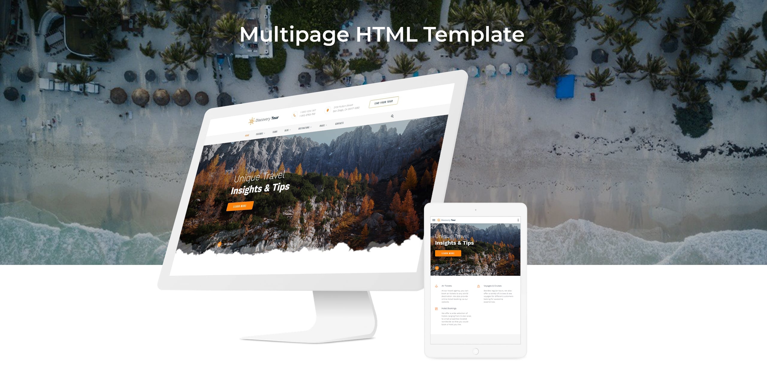 путешествия многостраничный чистый html шаблон сайта