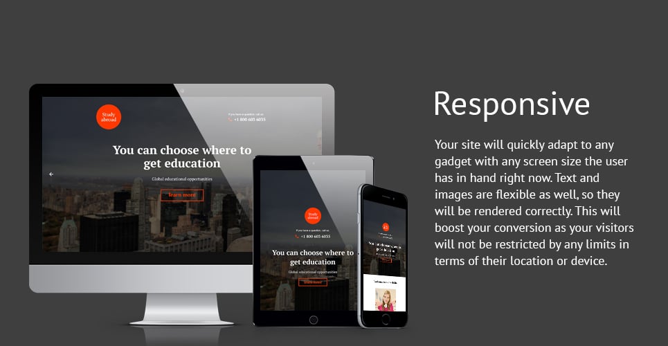 адаптивный шаблон целевой страницы образования