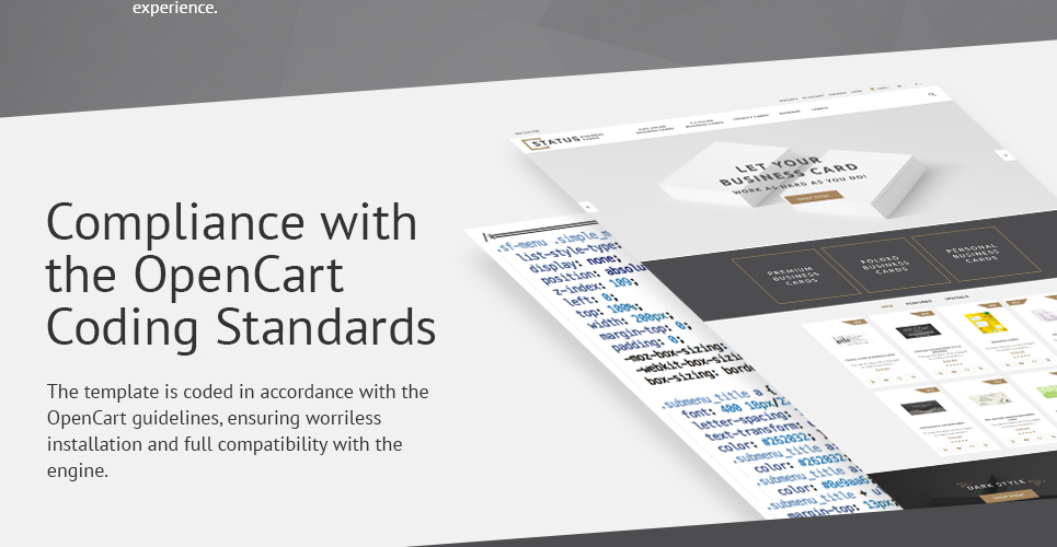 статус шаблона opencart