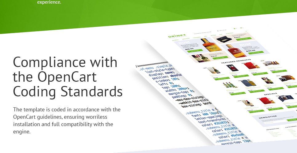 шаблон drinky opencart