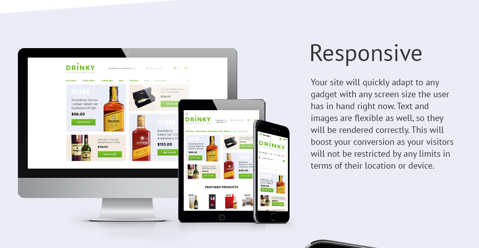 шаблон drinky opencart