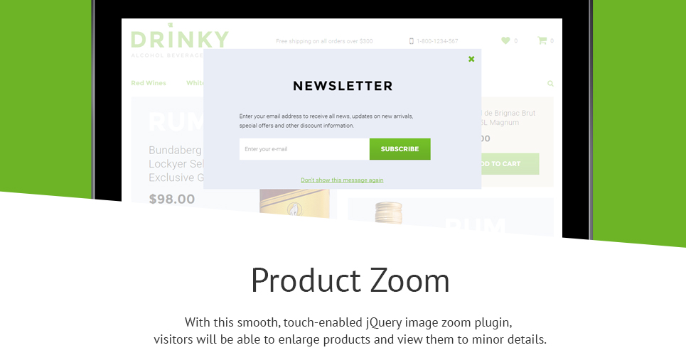 шаблон drinky opencart