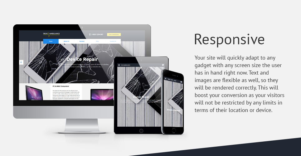 адаптивный шаблон сайта tech ambulance responsive