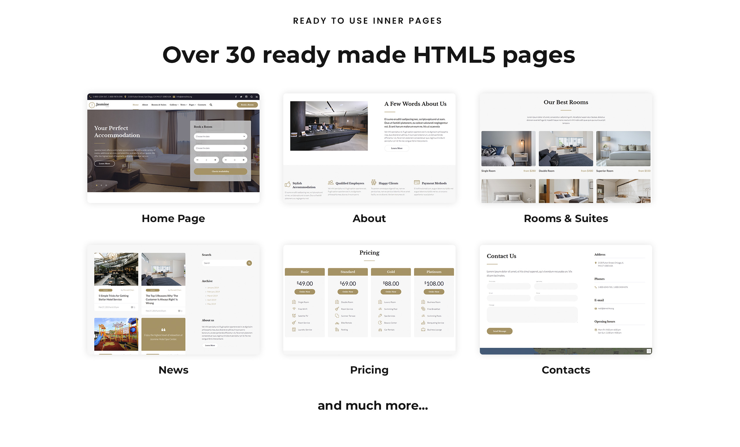 классический многостраничный шаблон сайта html5 hotel classic